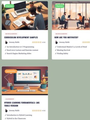 A sample of what training programs can be created.
